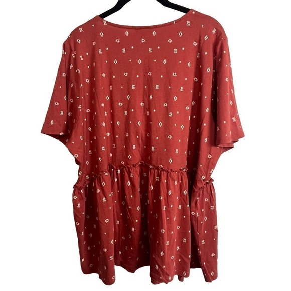 NWT Torrid Jersey‎ V-Neck Relaxed Tie Front Crop Top Terracota Bossa Nova  2X - Picture 5 of 7